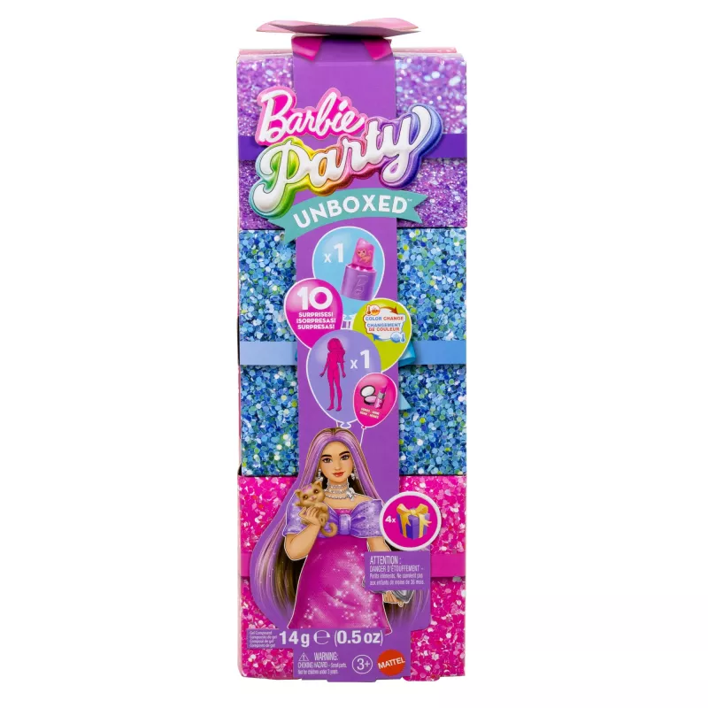 Poppenset MATTEL Barbie Party Unboxed Reveal Set Curvy JFY67 – Curvy modepoppen en accessoires
