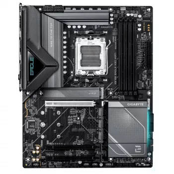 GIGABYTE X870E EAGLE X3D WIFI7 moederbord - ondersteunt AMD Ryzen 9000 CPU's, 14+2+2 fasen digitaal VRM, tot 9000Hz DDR5 (OC), 1xPCIe 5.0 + 3xPCIe 4.0, Wi-Fi 7, 5GbE LAN, USB 4
