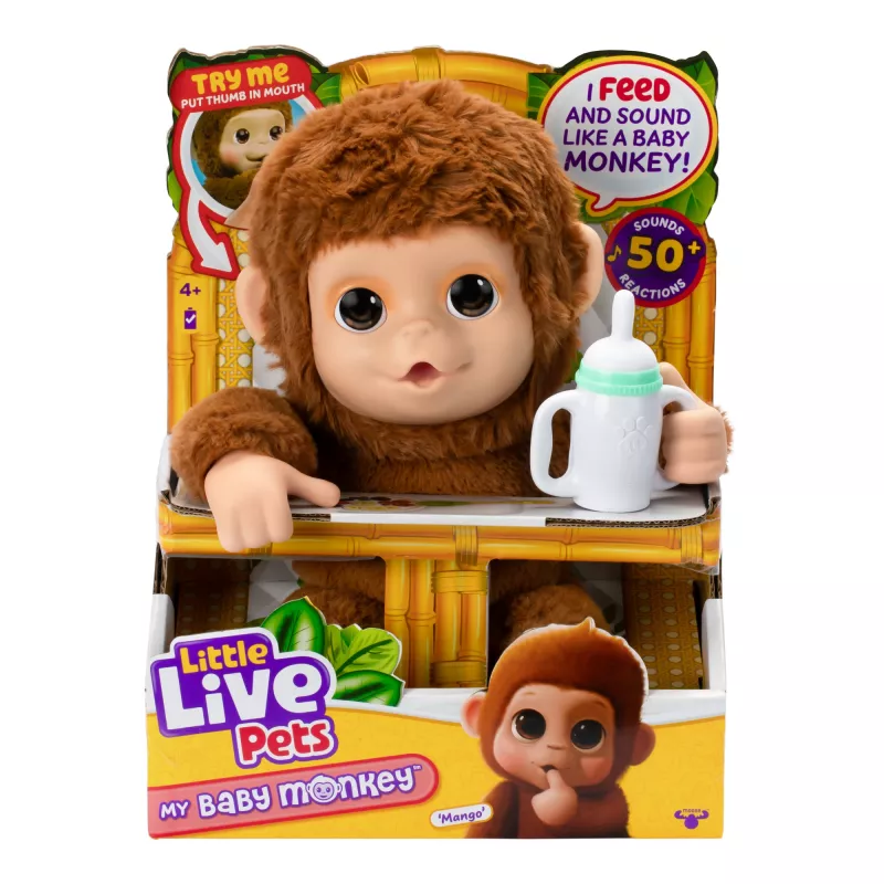 Moose Toys My Baby Monkey Mango, jongen/meisje, 4 jaar, lichteffecten, met geluid