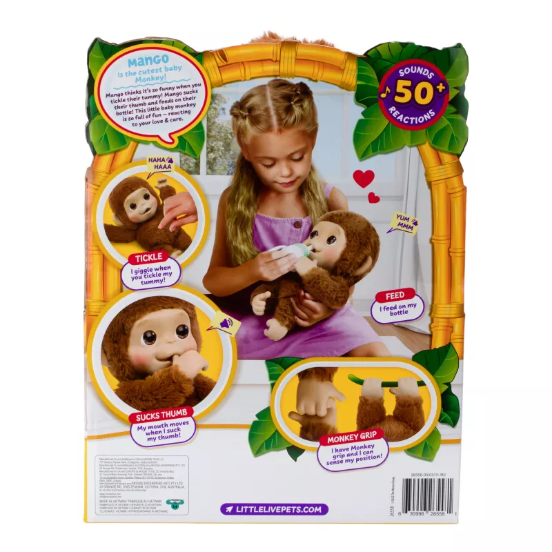 Moose Toys My Baby Monkey Mango, jongen/meisje, 4 jaar, lichteffecten, met geluid