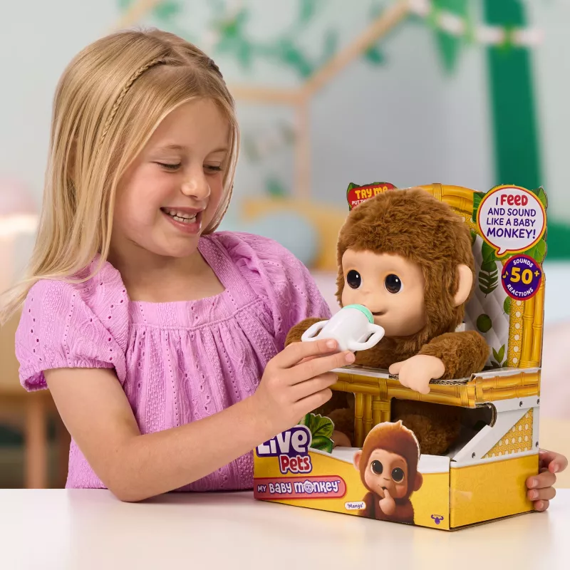 Moose Toys My Baby Monkey Mango, jongen/meisje, 4 jaar, lichteffecten, met geluid
