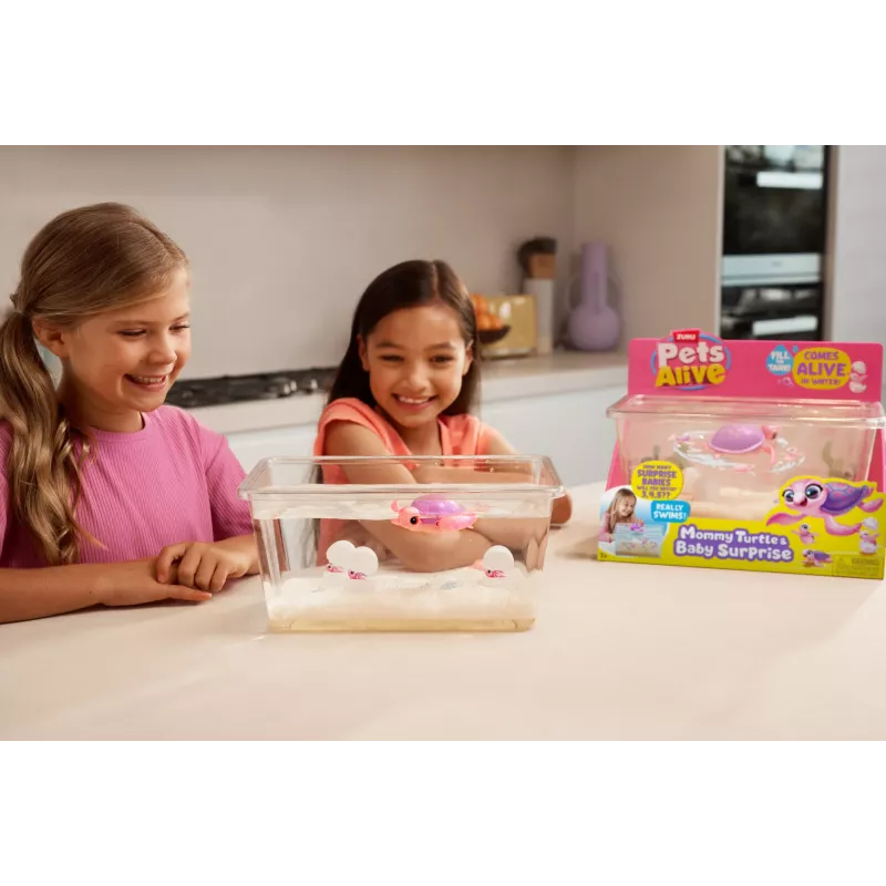 Zuru Pets Alive Mommy Turtle Surprise interactief speelgoed, meerkleurig, LR44-batterij