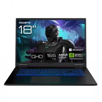 GIGABYTE GAMING A18 3VHK3DEC64SH laptop AMD Ryzen™ 7 260 45,7 cm (18 inch) WQXGA 32 GB DDR5-SDRAM 1 TB SSD NVIDIA GeForce RTX 5060 Wi-Fi 6E (802.11ax) Windows 11 Home zwart