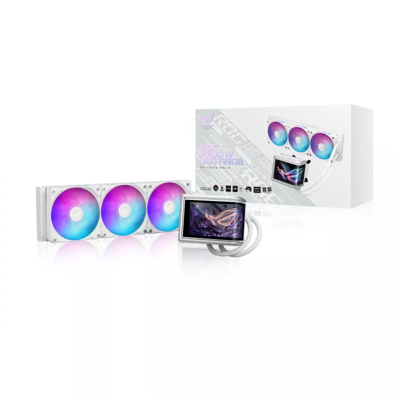 All-in-one-vloeistofkoeler ASUS ROG RYUO IV 360 ARGB WHT – 360mm-radiator, 120mm-ventilator, wit