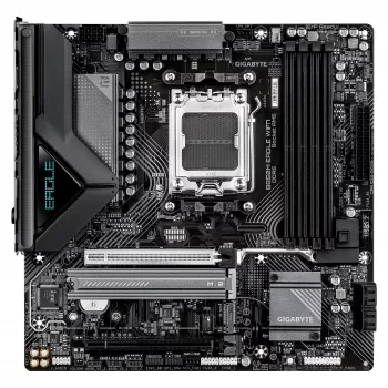 Moederbord GIGABYTE B850M EAGLE WIFI7 — Micro ATX, Socket AM5, AMD B850, DDR5 tot 8200 MHz (O.C.), 4 DIMM, PCIe 5.0, Wi‑Fi 7, 2.5 GbE