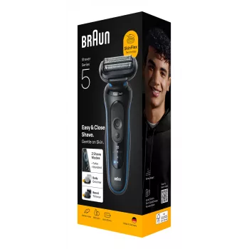Scheerapparaat BRAUN Series 5 52-B1650S – 3-voudig mes, Li-Ion accu, nat & droog scheren, trimmer, blauw