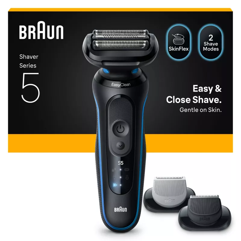 Scheerapparaat BRAUN Series 5 52-B1650S – 3-voudig mes, Li-Ion accu, nat & droog scheren, trimmer, blauw