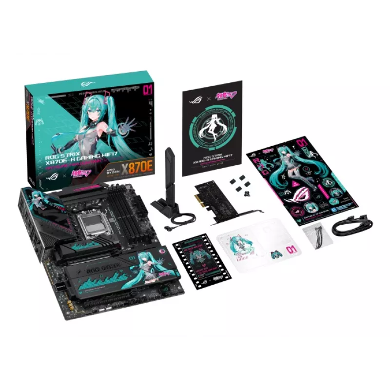 Moederbord ASUS ROG STRIX X870E-H GAMING MIKU WIFI7 ATX voor AM5-socket, DDR5-ondersteuning
