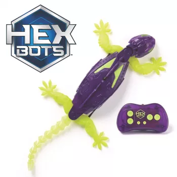 HEX BOTS Glow-in-the-Dark Gecko, oplaadbare radiografisch bestuurbare robot voor kinderen, klimt muren op voor grapspeelgoed & spellen, RC-robot voor jongens & meisjes vanaf 4 jaar