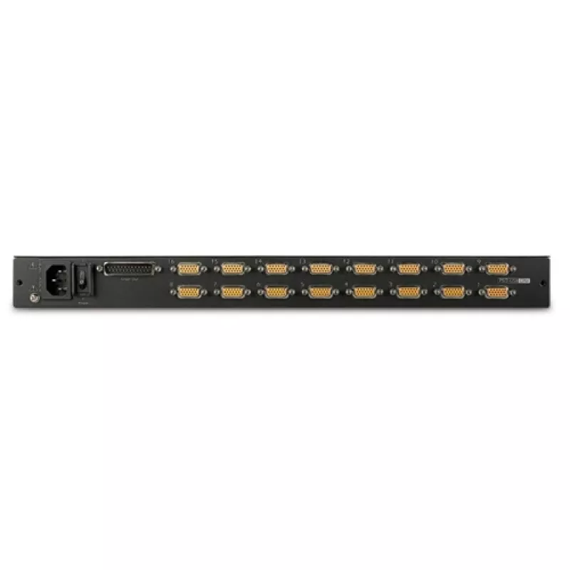 APC 17 inch rack-LCD-console met geïntegreerde analoge 16-poorts KVM-switch