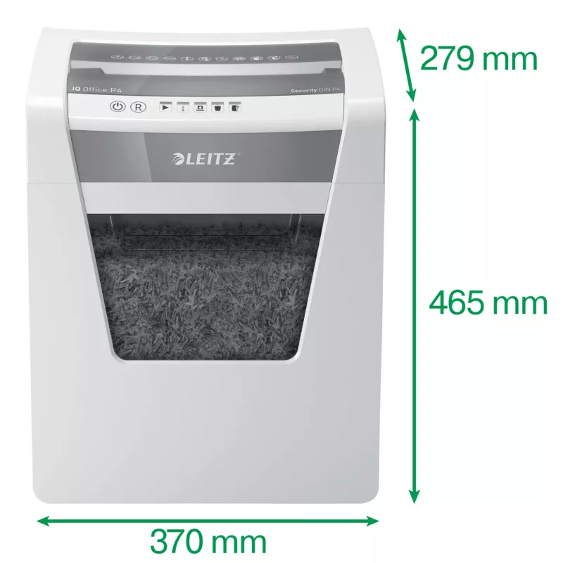 Leitz IQ Office papierversnipperaar P4, kruissnit, 22,3 cm, 4 x 40 mm, 23 l, 225 vel, 55 dB