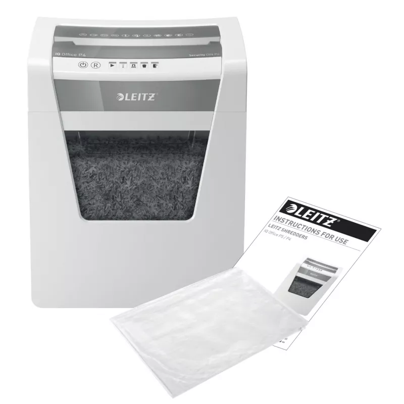 Leitz IQ Office papierversnipperaar P4, kruissnit, 22,3 cm, 4 x 40 mm, 23 l, 225 vel, 55 dB