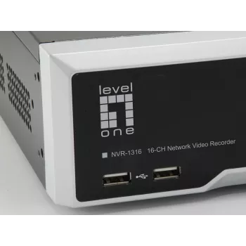LevelOne GEMINI 16-kanaals netwerk-videorecorder, H.265, 16 kanalen, 3840 x 2160 pixels, 128 gebruikers, H.264, H.264+, H.265, MPEG4, embedded LINUX, 256 Mbit/s