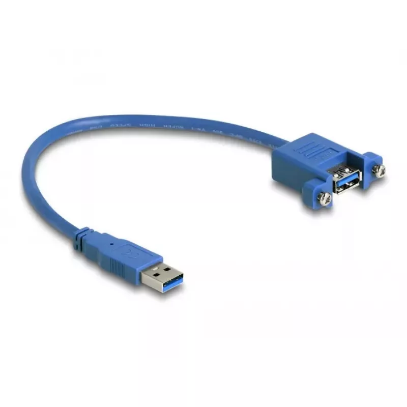DeLOCK USB 3.0 Type-A stekker naar bus paneelmontage-kabel 25 cm