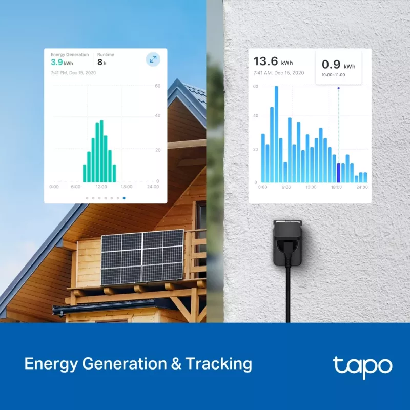 Smart-stekker TP-Link Tapo P410M – outdoor Wi-Fi-stopcontact, 3680 W, 200–250 V, zwart