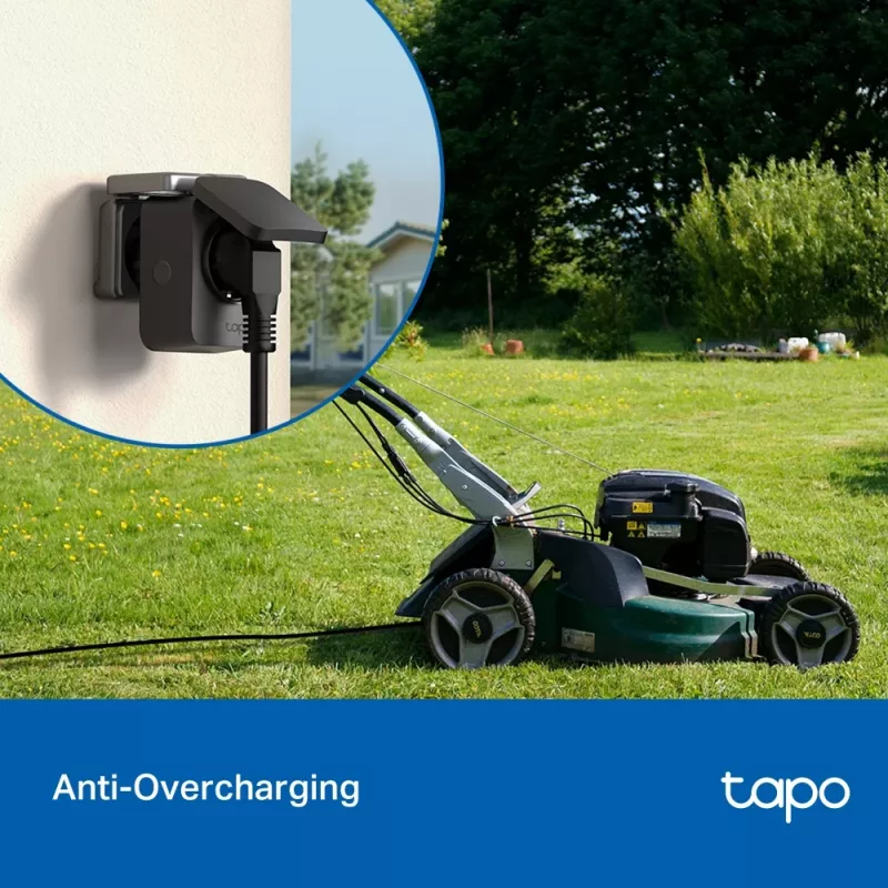 Smart-stekker TP-Link Tapo P410M – outdoor Wi-Fi-stopcontact, 3680 W, 200–250 V, zwart