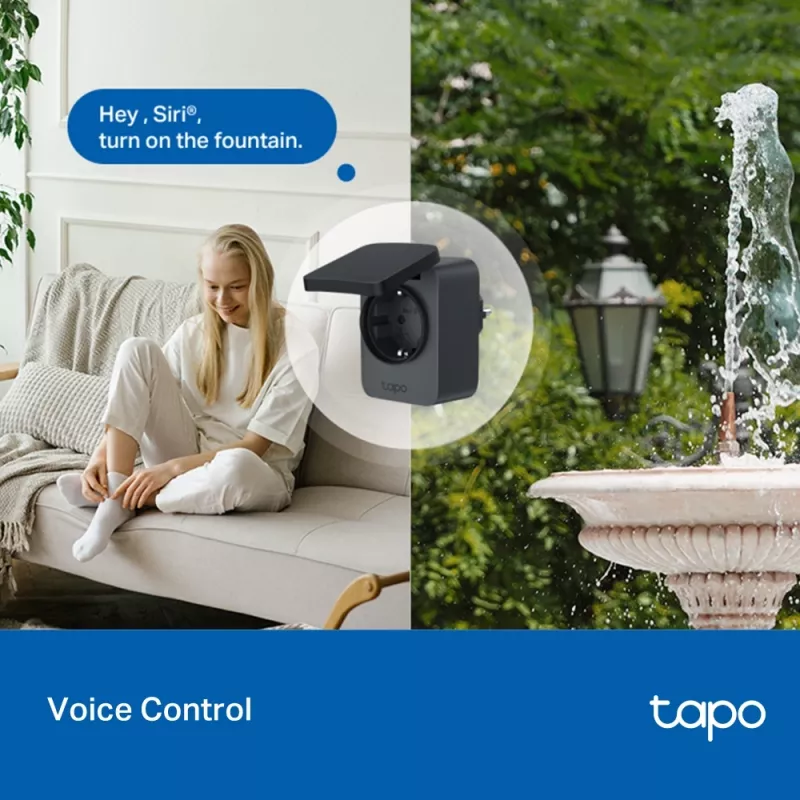Smart-stekker TP-Link Tapo P410M – outdoor Wi-Fi-stopcontact, 3680 W, 200–250 V, zwart