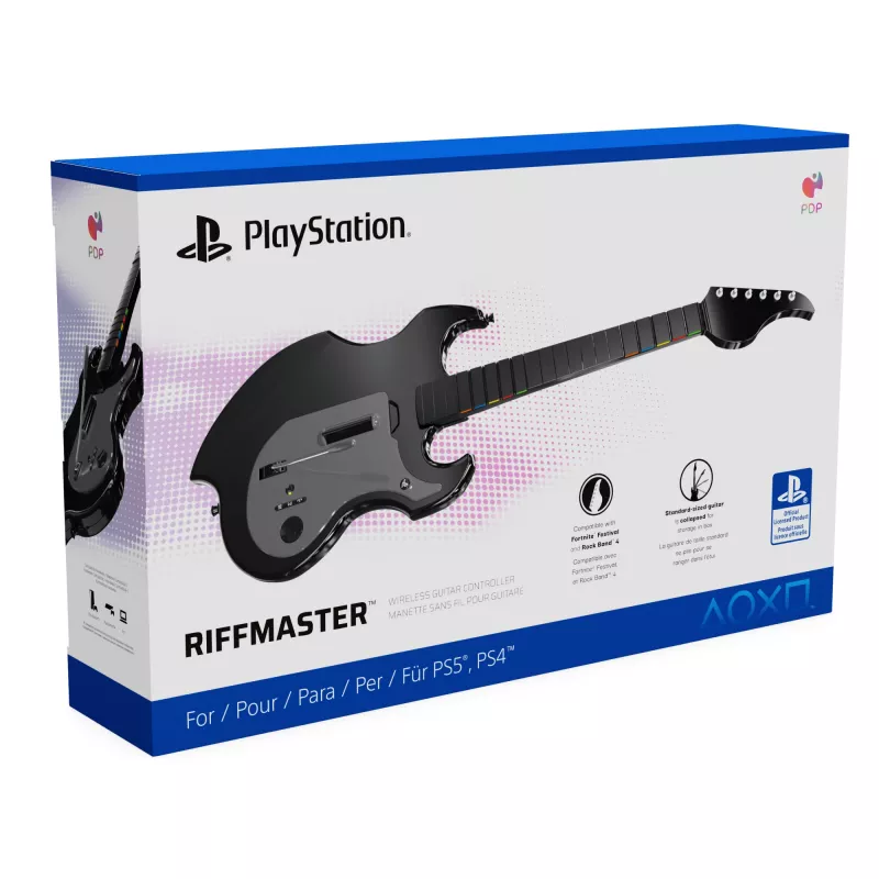 Gitaar PDP Riffmaster zwart grijs draadloos pc PS4 PS5 36h batterij
