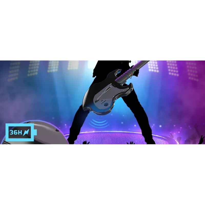 Gitaar PDP Riffmaster zwart grijs draadloos pc PS4 PS5 36h batterij