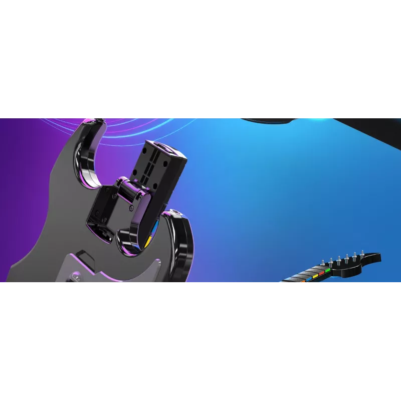 Gitaar PDP Riffmaster zwart grijs draadloos pc PS4 PS5 36h batterij