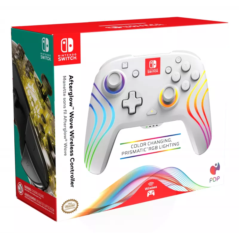 PDP Afterglow Wave wit gamepad analoog / digitaal Nintendo Switch, Nintendo Switch OLED