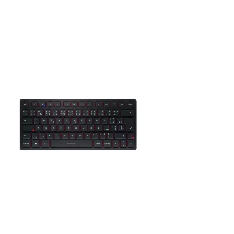 Draadloos & bedraad toetsenbord Cherry KW 9200 MINI 75% QWERTZ Tsjechisch USB + RF + Bluetooth zwart