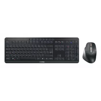 CHERRY Stream desktop ultimate toetsenbord muis inclusief thuis/kantoor USB + RF draadloos + Bluetooth AZERTY Frans zwart