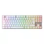 Draadloos gaming-toetsenbord CHERRY MX 8.2 Pro TMR — Tenkeyless, QWERTZ Duits, USB + RF + Bluetooth, RGB, zilver/wit