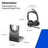 HP Poly Voyager Focus 2-M USB-C-C headset USB-C/A adapter laadstation