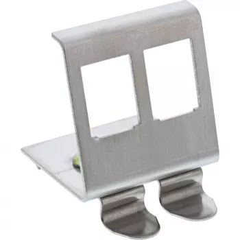 InLine keystone-houder voor DIN-rail, 2-poorts, metaal