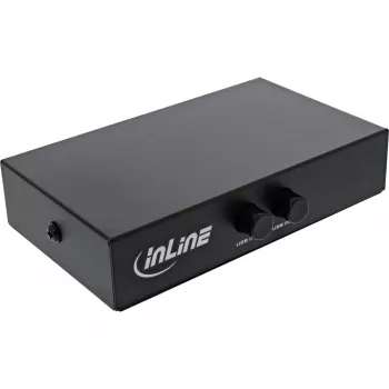 InLine USB 2.0 switch handmatig, USB-A apparaat op 2 computers, 75 mm, 115 mm, 25 mm, 128 g, 75 x 115 x 25 mm, 90 mm