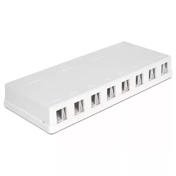 DeLOCK 86209 Keystone opbouwdoos, 8 poorten, wit