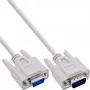 InLine Seriële verlengkabel, 9-polig stekker/bus, gegoten, 1:1 bedraad, 15 m