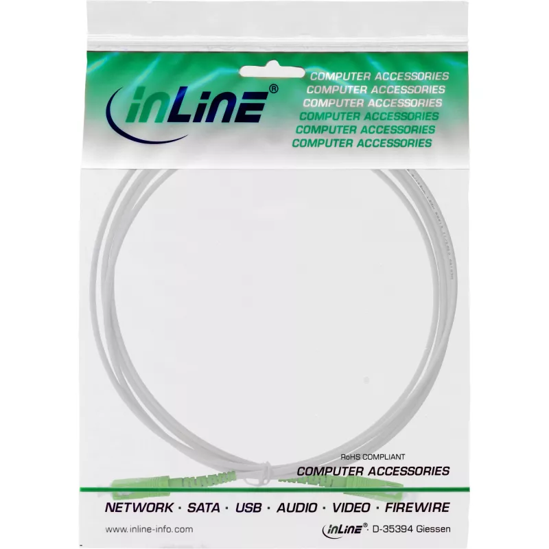 InLine Glasvezel-simplexkabel, FTTH, SC/APC8° naar SC/APC8° 9/125µm OS2 1m