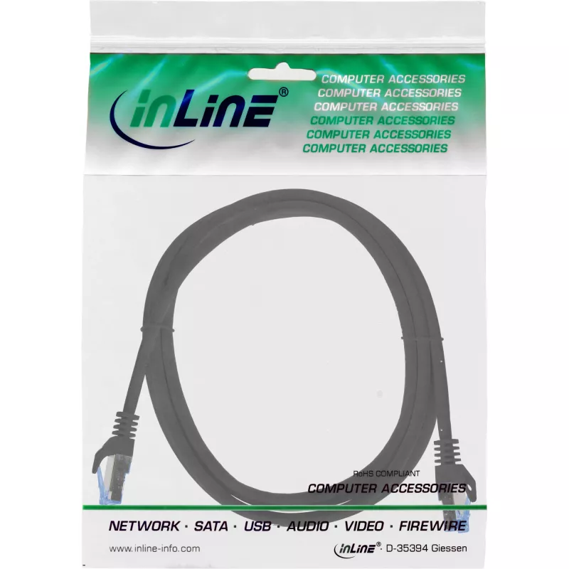 InLine 72602S netwerkkabel zwart 2 m Cat6a S/FTP (S-STP)