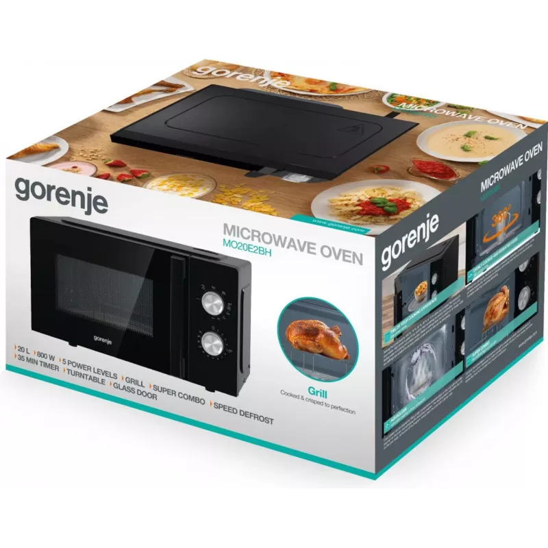 Gorenje MO20E2BH zwarte grill-magnetron werkblad 20 L 800 W