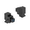 DELOCK Keystone-module 41482 met USB-C- en USB-A-aansluitingen, plat, zwart