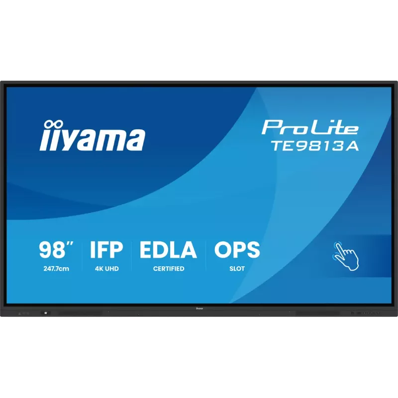 Interactief flatpanel IIYAMA TE9813A-B2AG 97,5 inch (2,48 m) 4K Ultra HD 500 cd/m² Wi‑Fi Android 24/7 zwart