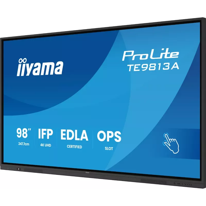 Interactief flatpanel IIYAMA TE9813A-B2AG 97,5 inch (2,48 m) 4K Ultra HD 500 cd/m² Wi‑Fi Android 24/7 zwart