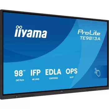 Interactief flatpanel IIYAMA TE9813A-B2AG 97,5 inch (2,48 m) 4K Ultra HD 500 cd/m² Wi‑Fi Android 24/7 zwart