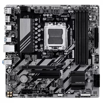 GIGABYTE B840M D3HP moederbord - AMD Ryzen 9000 CPU's, 8+2+2 fasen VRM, tot 8200MHz DDR5(O.C), 2xPCIe 4.0 M.2, 1GbE LAN, USB 3.2 Gen 2