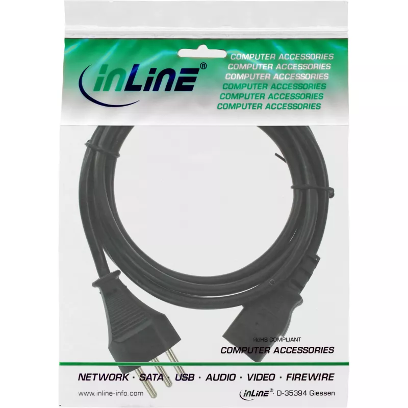 InLine Netkabel, Zwitserland, zwart, 1 m