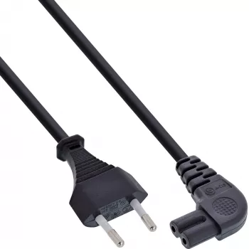 InLine Stroomkabel, Euro-stekker / Euro8-stekker haaks, zwart, 10 m