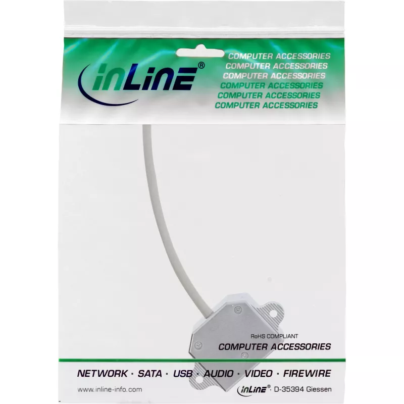 InLine ISDN Port-Doppler 1x RJ45 stekker / 2x RJ45 bus met kabel 69932A