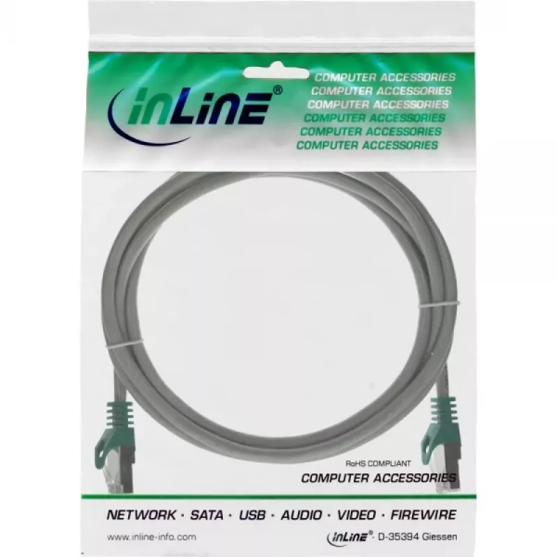 InLine Crossover PC-naar-PC patchkabel SF/UTP Cat.5e grijs 0,3 m