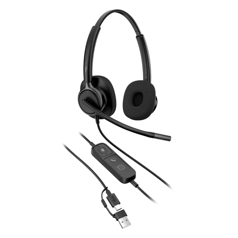 Bedrade stereo-headset HP Poly Mission 425 Classic USB, over-ear, 126 g