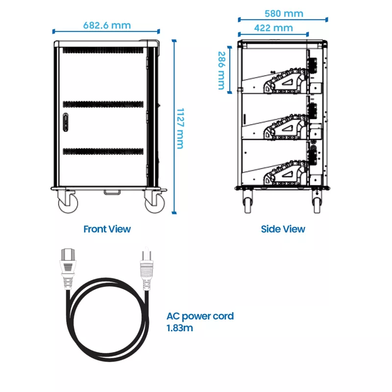 Ewent EW1701 wagen/kast voor draagbare apparaten draagbare apparatenkast zwart, grijs