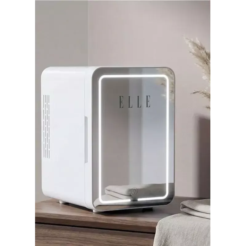 Minikoelkast met LED-make-upspiegel Elle ESDAF01WHEU 6 L wit