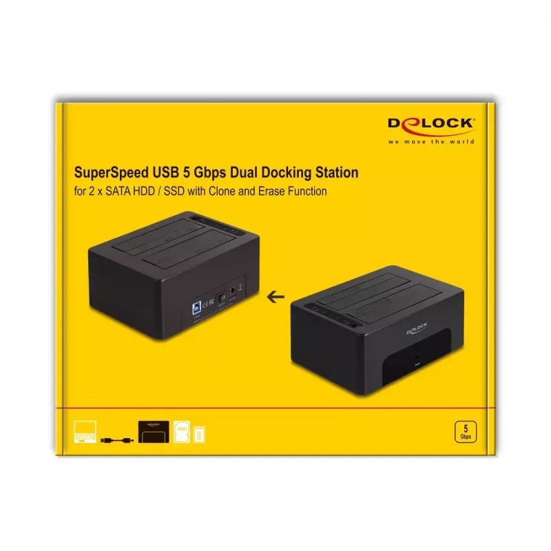 HDD/SSD-behuizing DeLOCK 64187 zwart 2,5/3,5 inch 5 Gbit/s