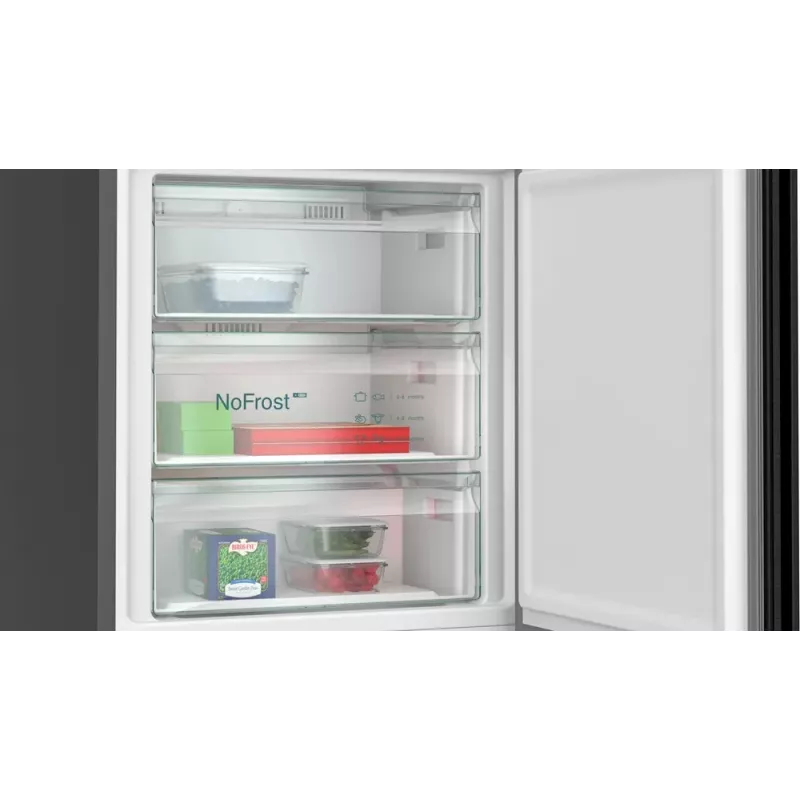 Siemens iQ500 KG49N4XAF koel-vriescombinatie vrijstaand 440 L zwart